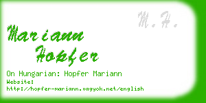 mariann hopfer business card